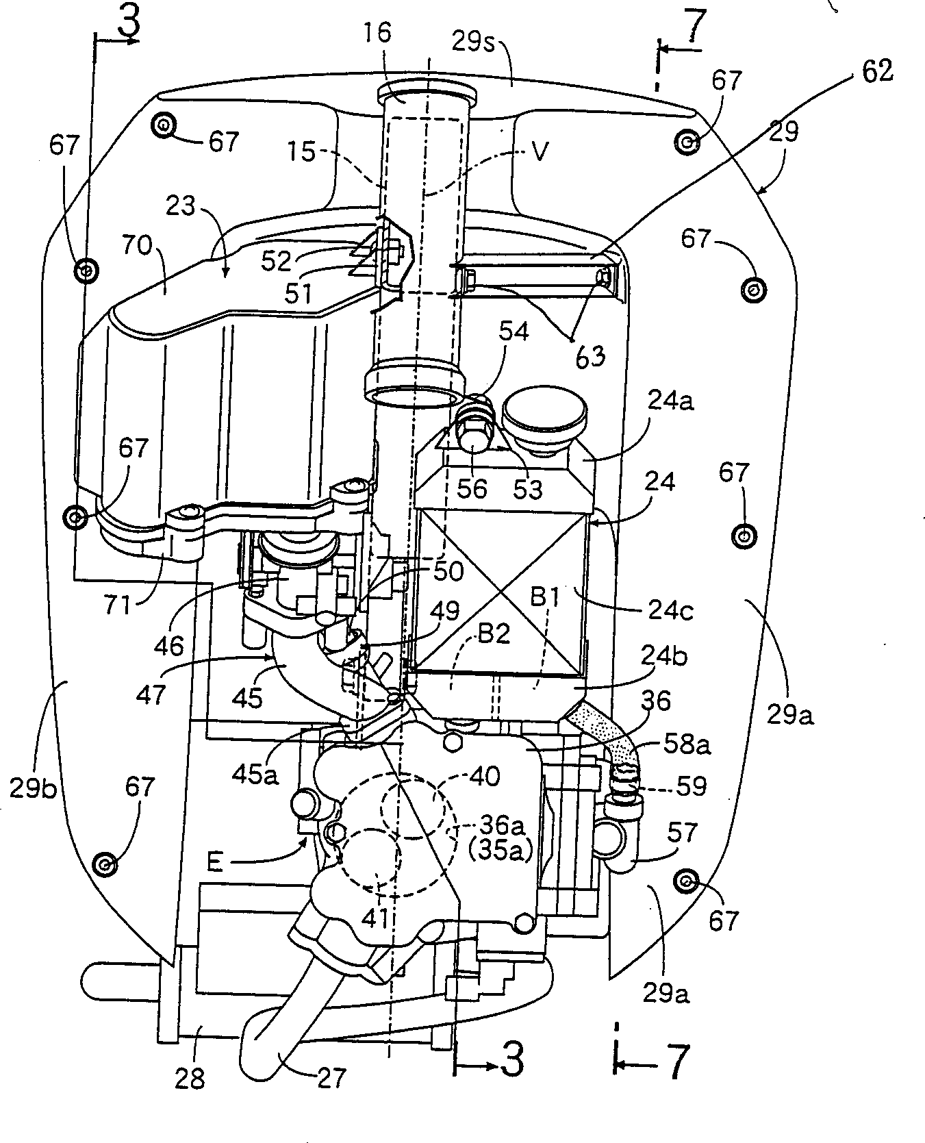 Air inlet device of engine for motorcycle and motor tricycle