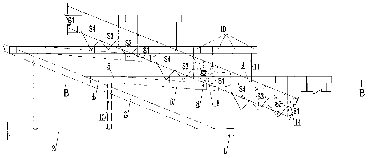 A multi-unit combined intensive mining method for gently inclined medium-thick ore bodies