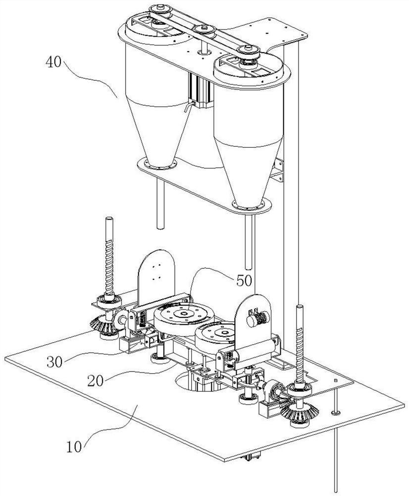 Automatic sand filling device for barbell discs