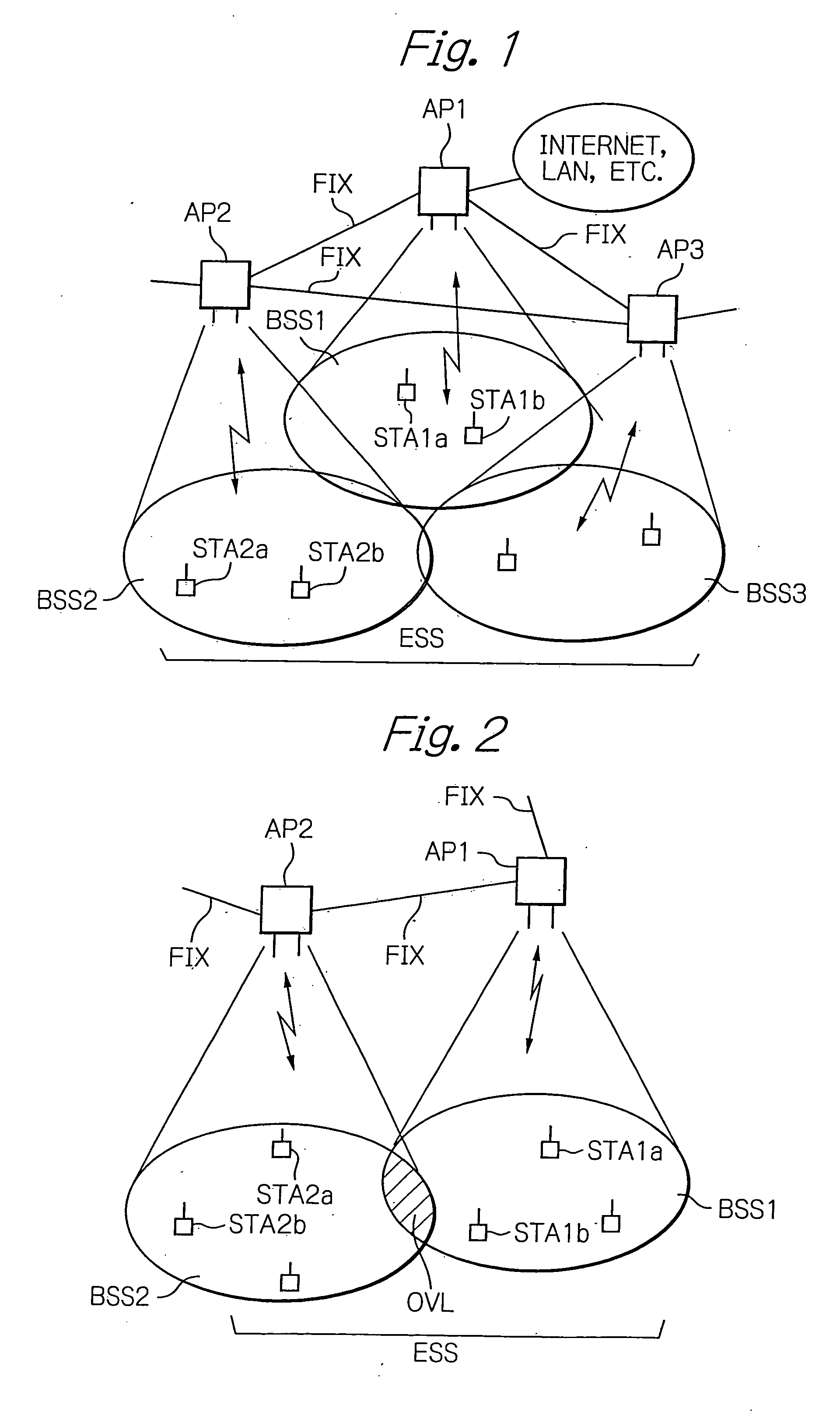 Handover method in wireless LAN by assigning an identification code to a mobile station