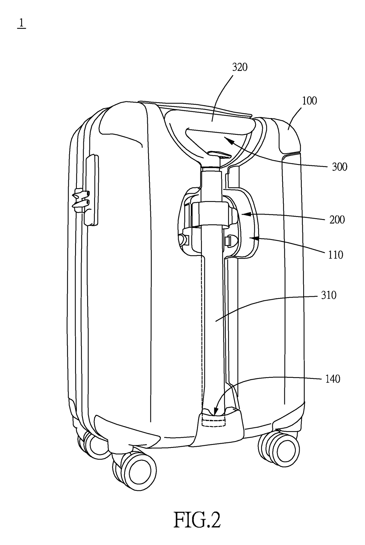 Suitcase with removable walking-stick extensible rod