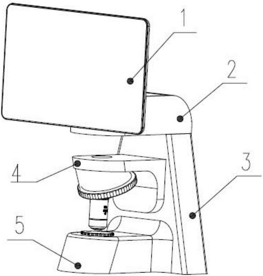 High-precision objective lens parfocal detection device and detection method