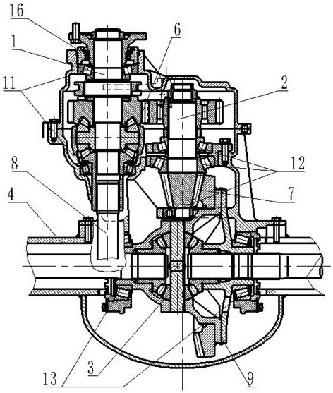 Heavy truck drive axle structure assembly with high transmission efficiency