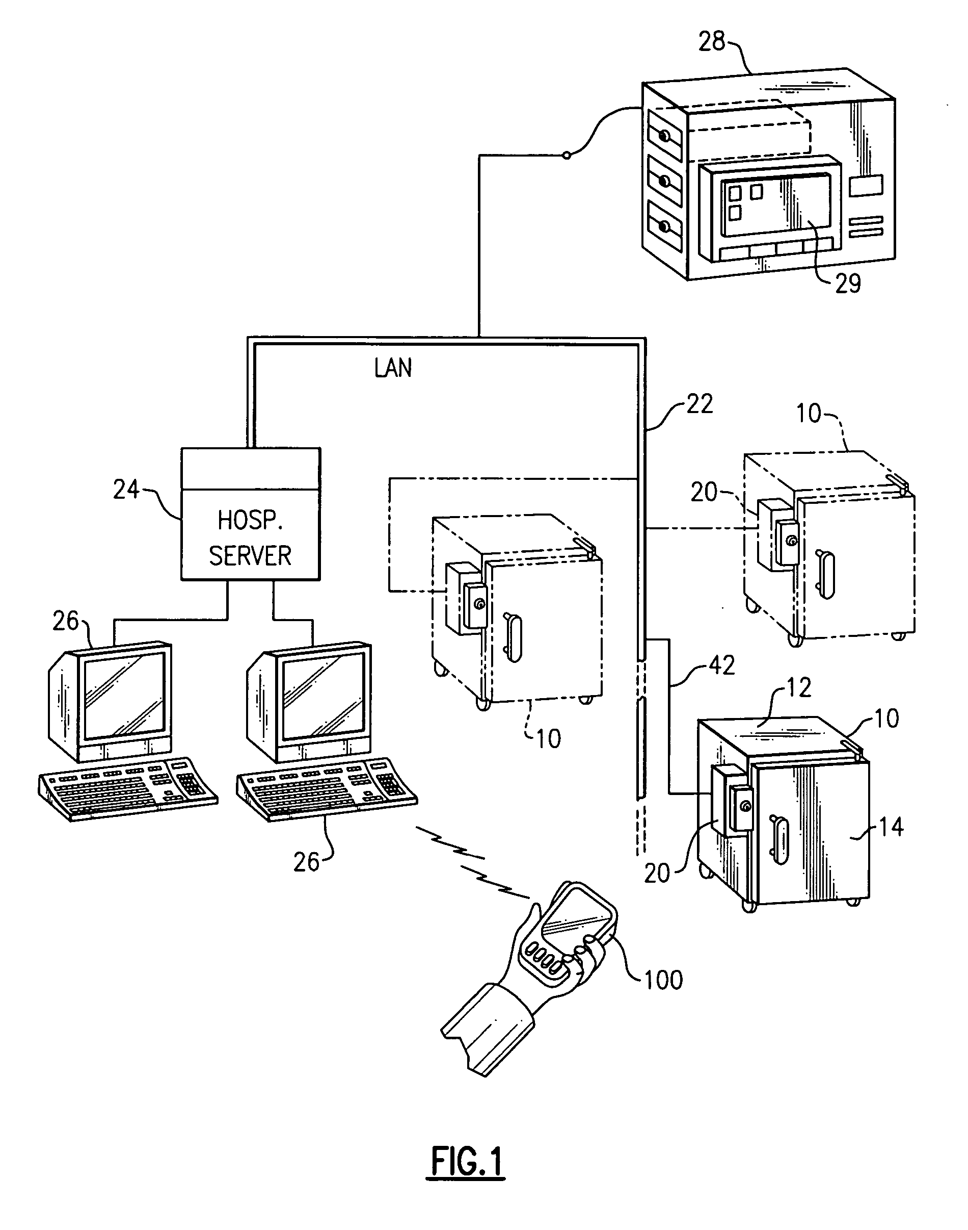 Remotely actuated refrigerator lock