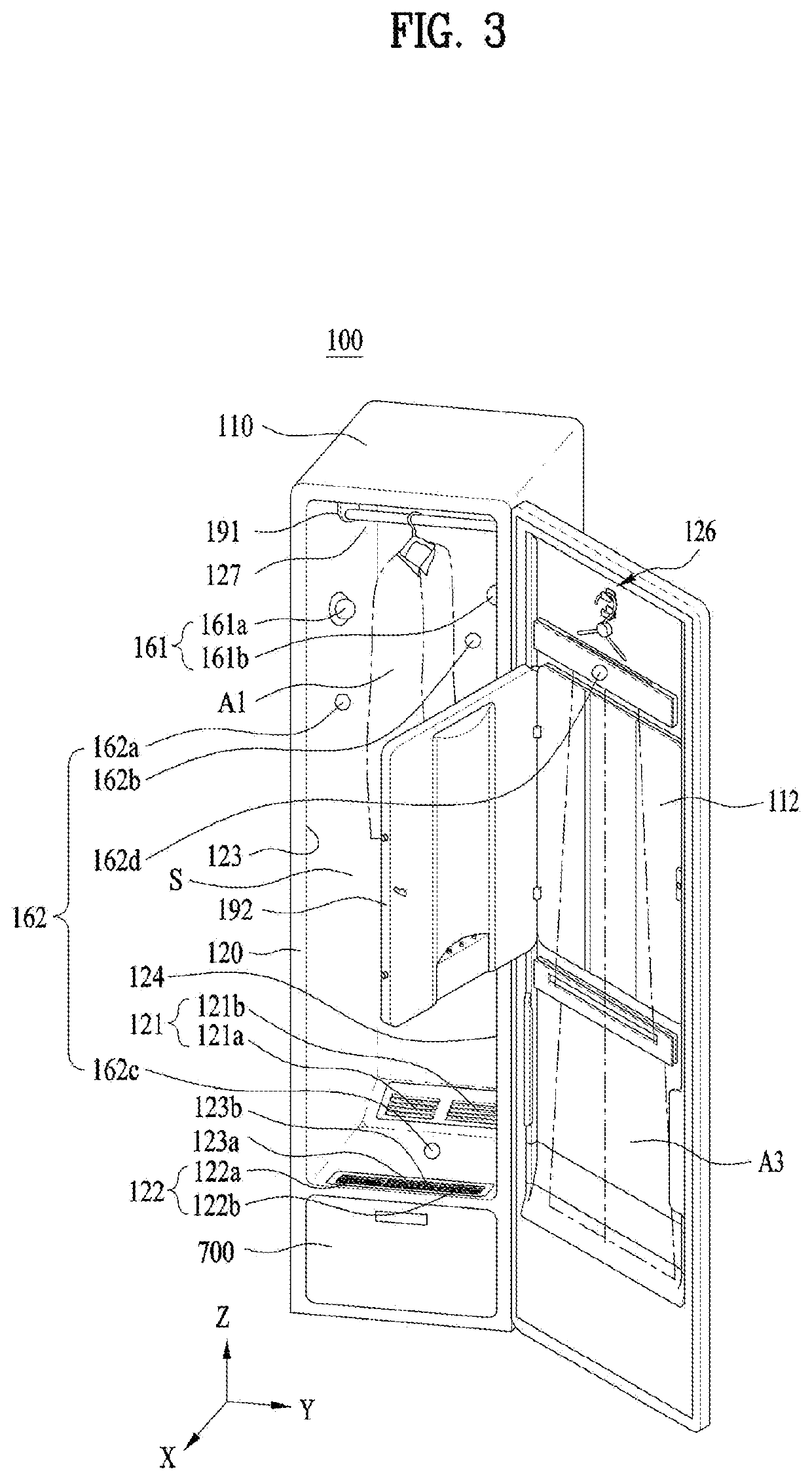 Clothing treatment apparatus and online system comprising same
