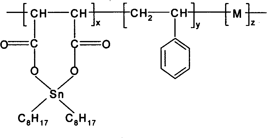 Polychloroethylene heat stabilizer having dioctyl tin maleate structure and preparation thereof