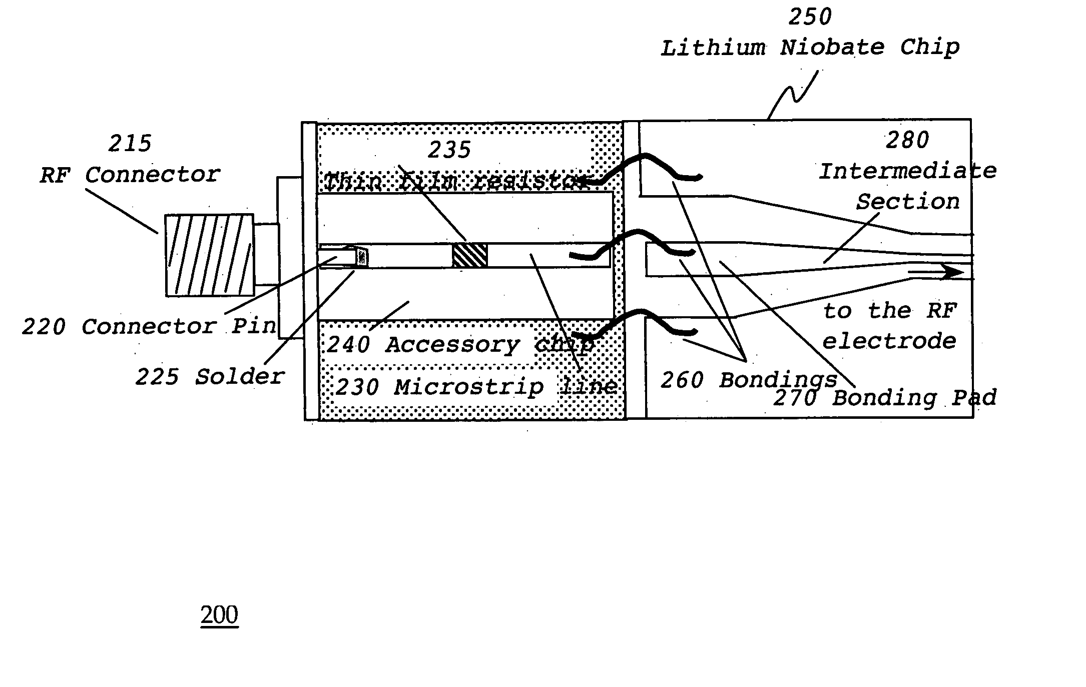 System for reducing the electrical return loss of a lithium niobate traveling wave optical modulator with low characteristic impedance