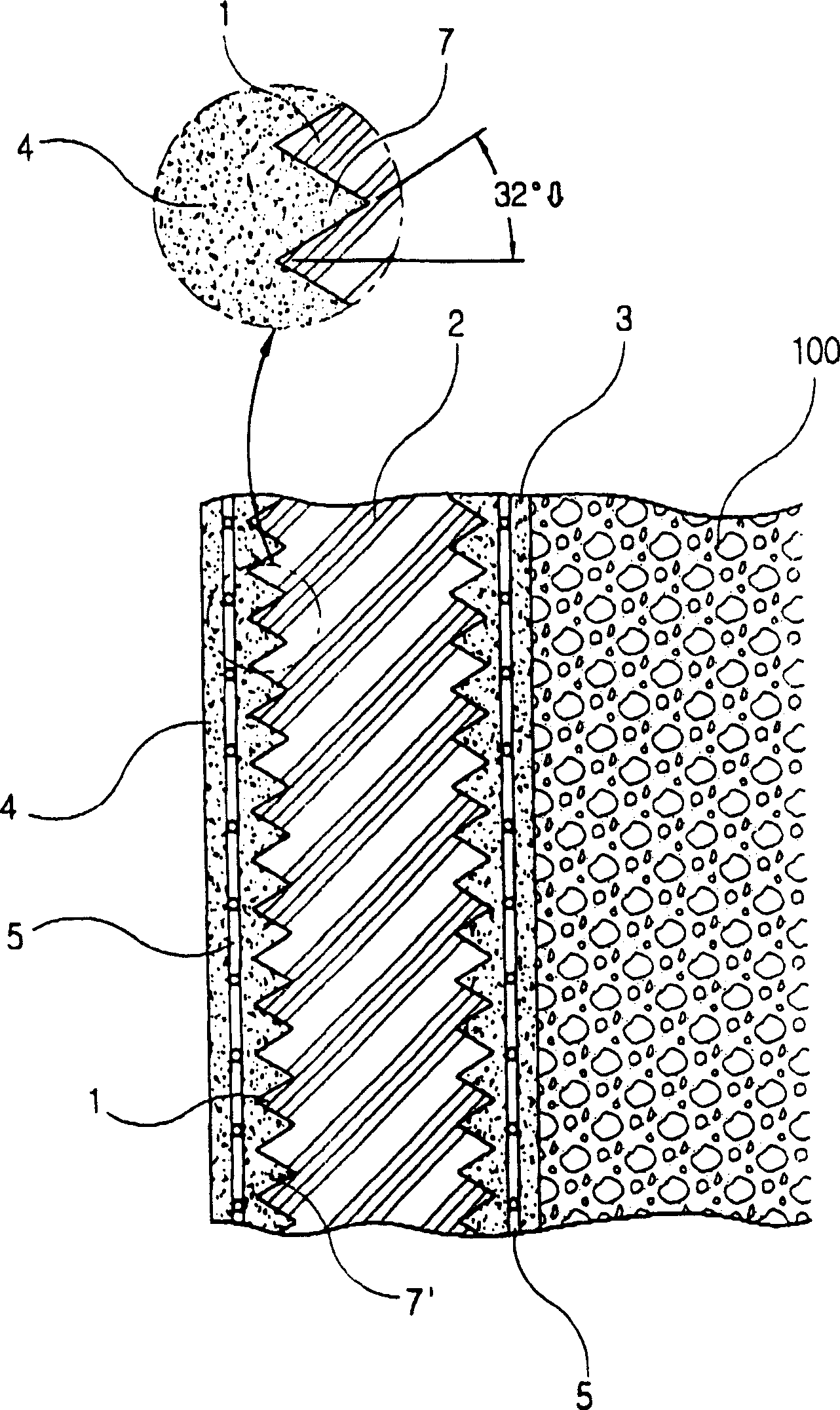 Construction structure of heat- and sound-insulation wall using mortar