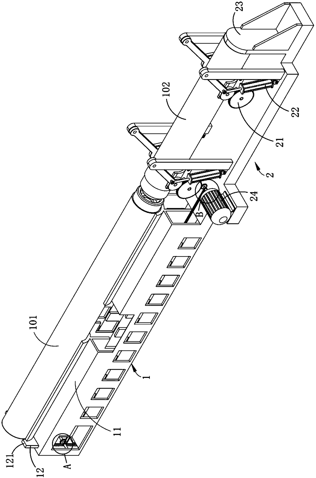 Multi-section concrete pole automatic assembly and production device and assembly method thereof