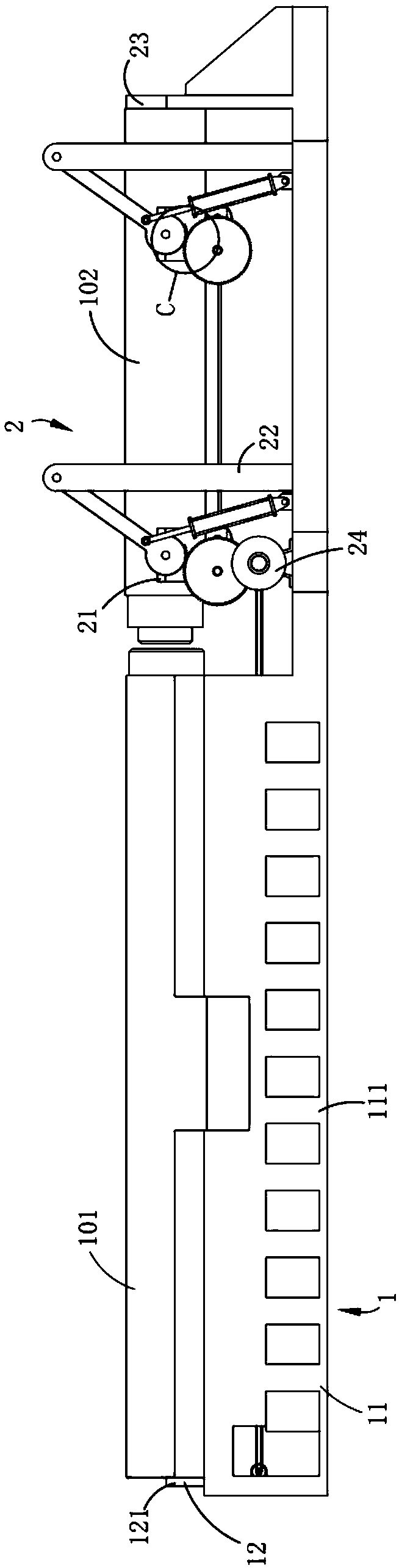 Multi-section concrete pole automatic assembly and production device and assembly method thereof