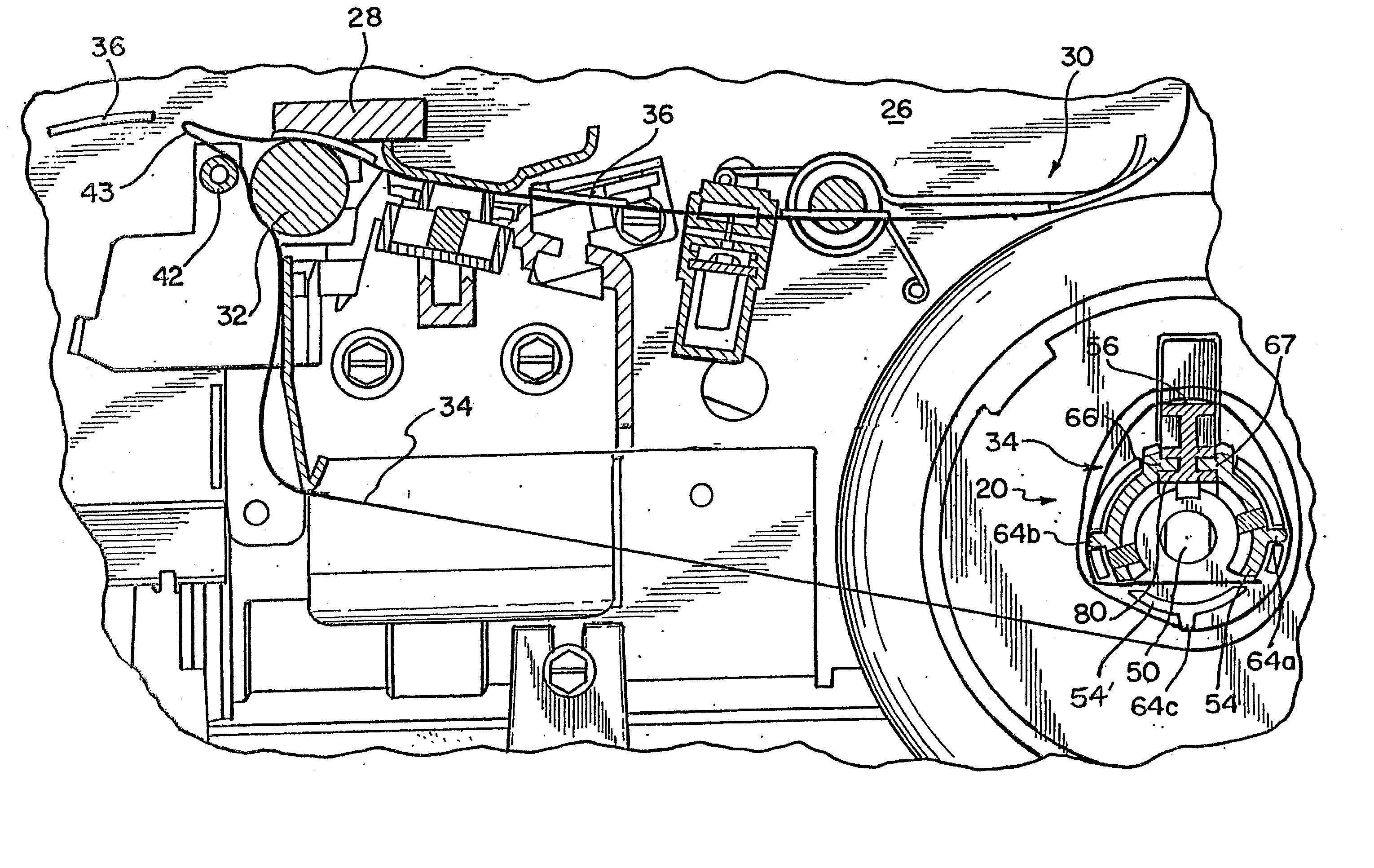 Take-up and release mechanism for a printer