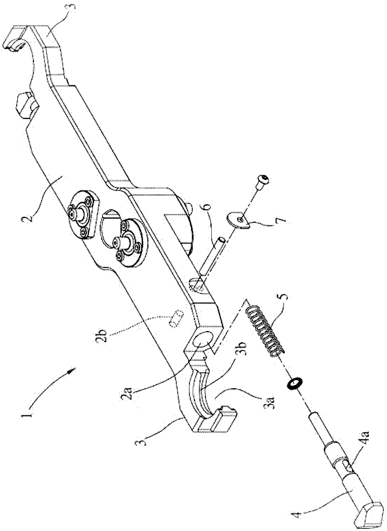 Tool changing arm of automatic tool replacing mechanism