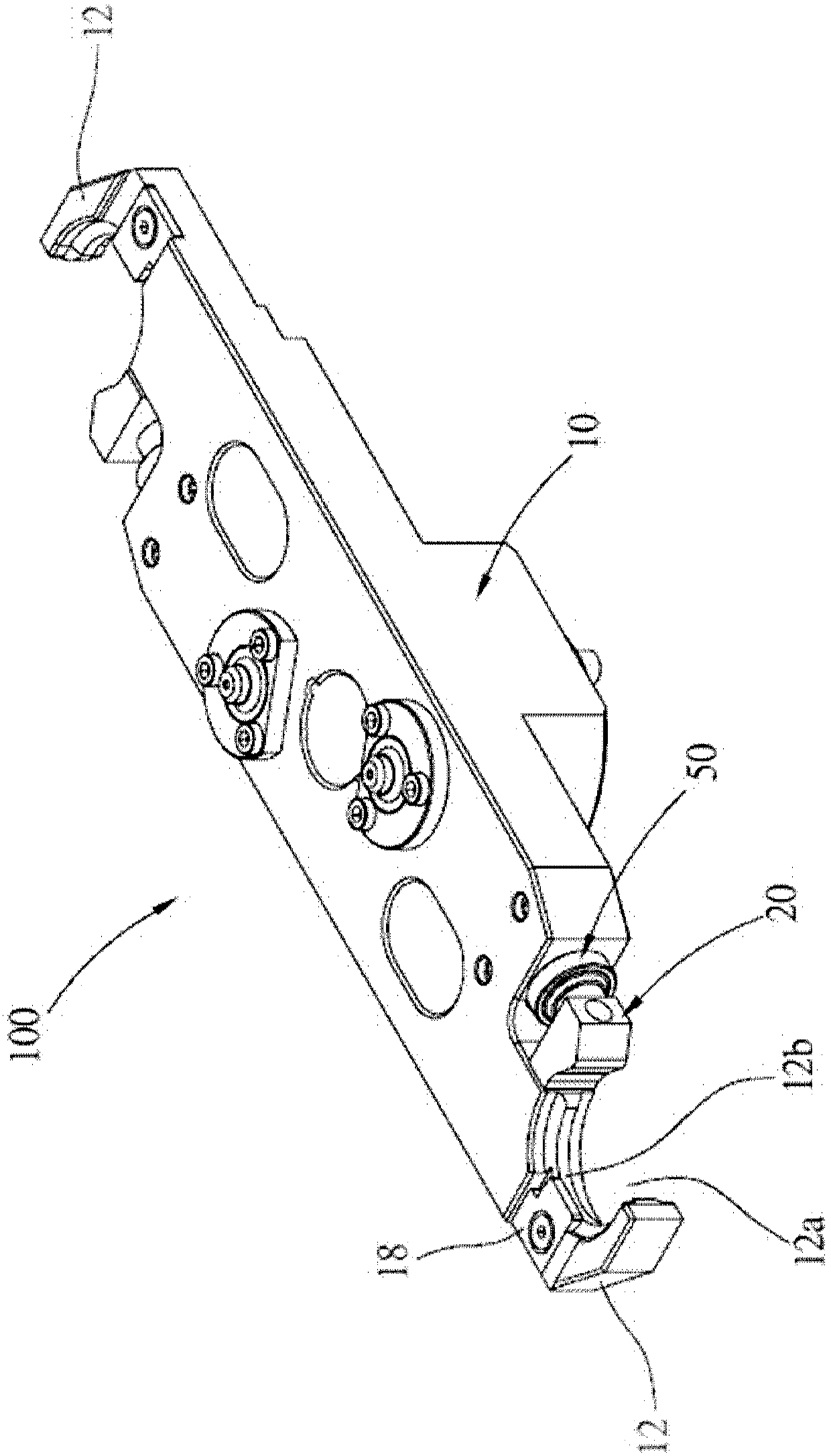 Tool changing arm of automatic tool replacing mechanism