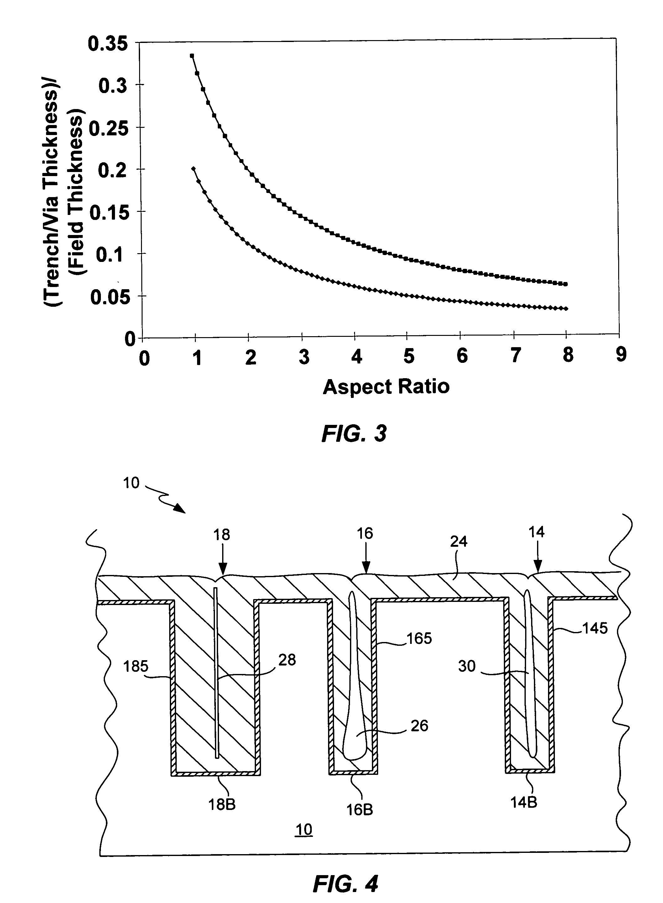 Process for electroplating metals into microscopic recessed features