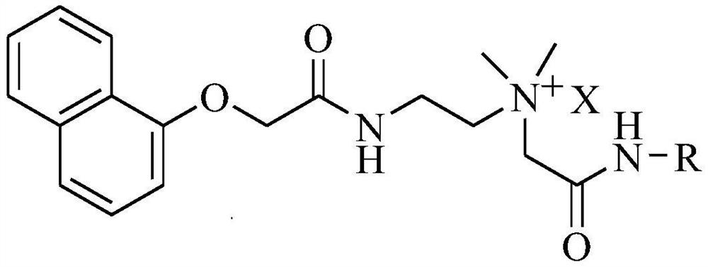 High-temperature-resistant salt-tolerant naphthol derivative quaternary ammonium salt foaming agent as well as a preparation method and application thereof