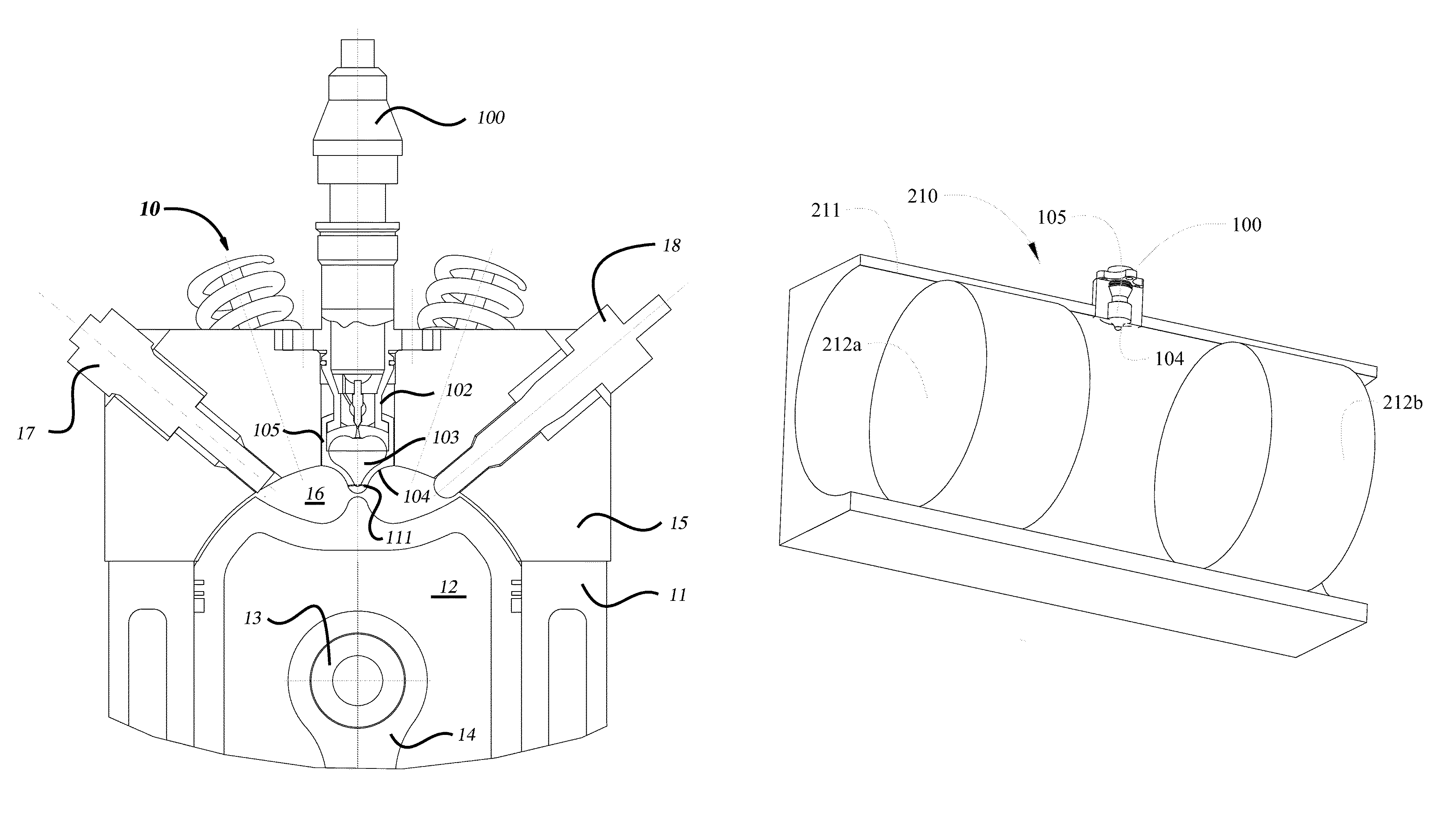 Adiabatic fuel injection-ignition method and device