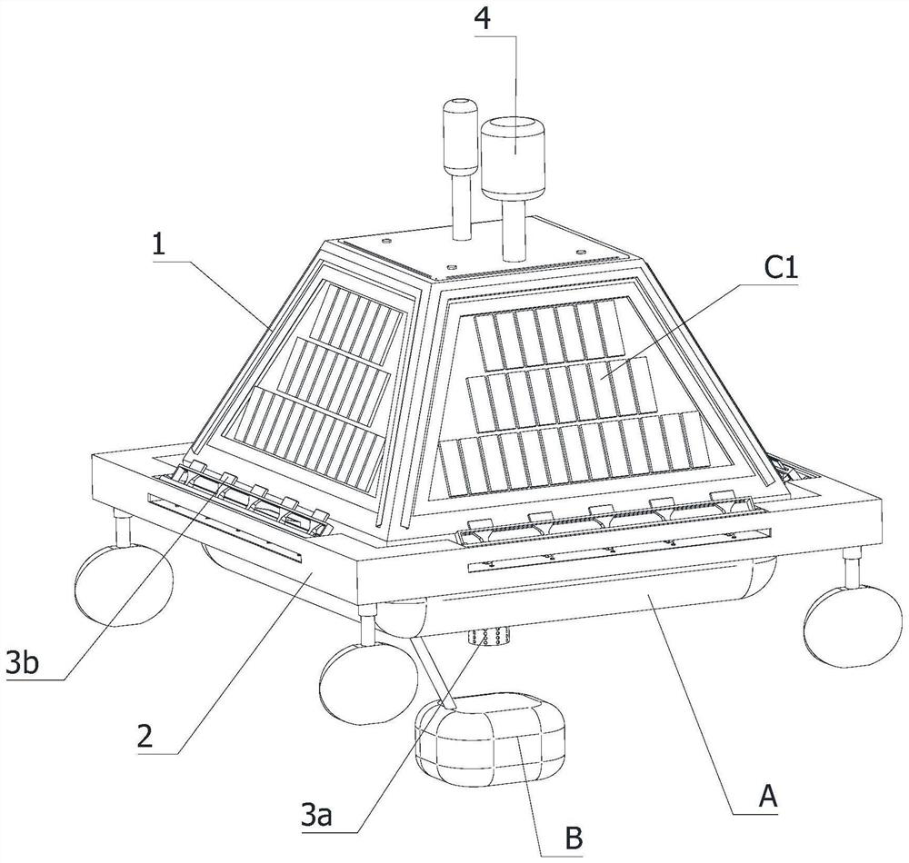 Photovoltaic energy lighting device for channel indication