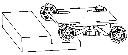 Four-wheeled manned lunar rover adjustable suspension