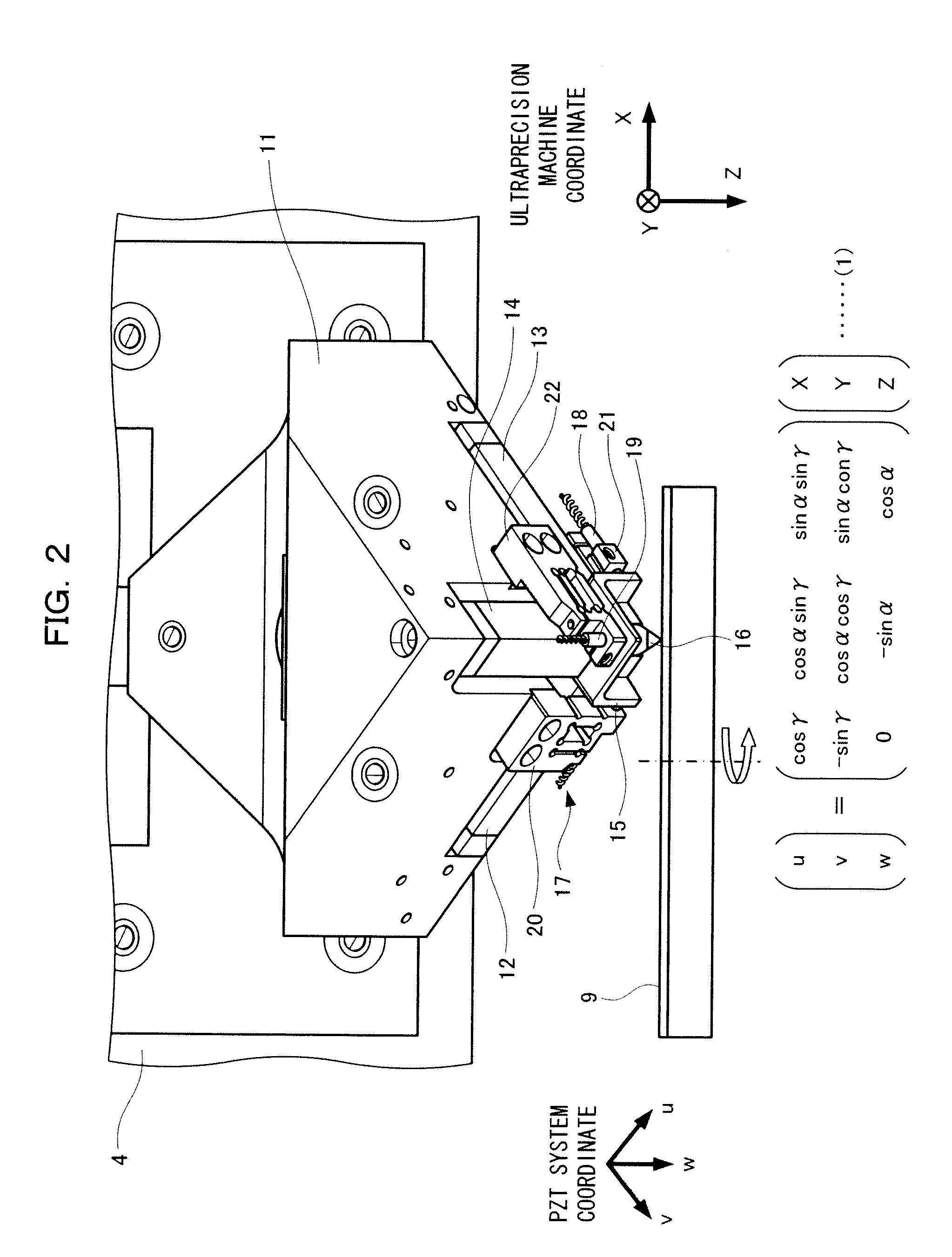 Cutting device, machining method, and die machined by the machining method