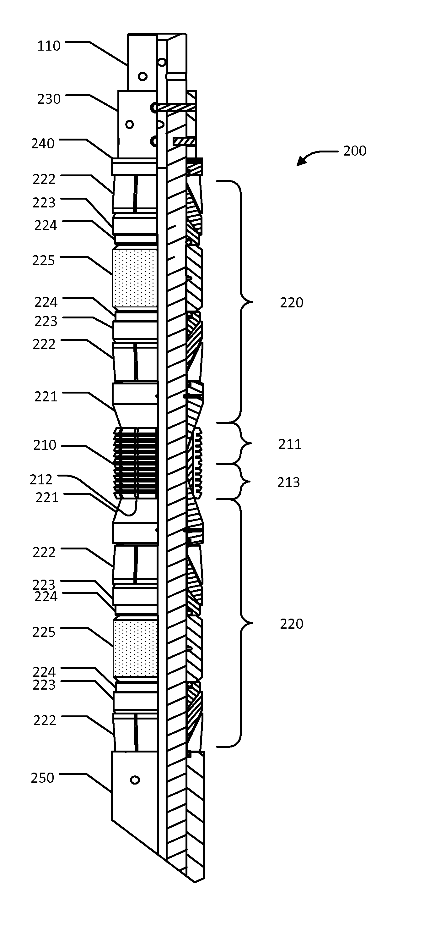 Composite downhole tool with reduced slip volume