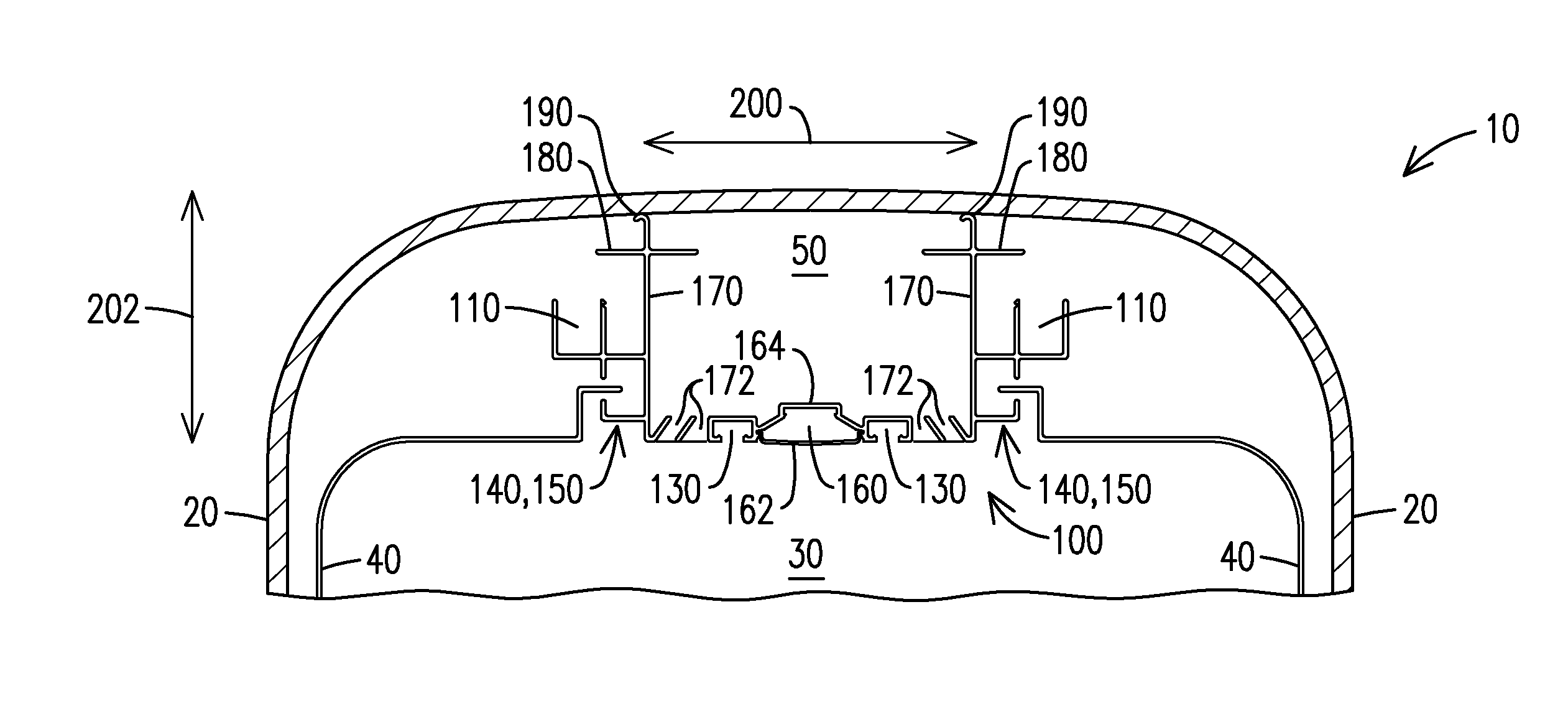 Integrated ceiling assembly for railcars