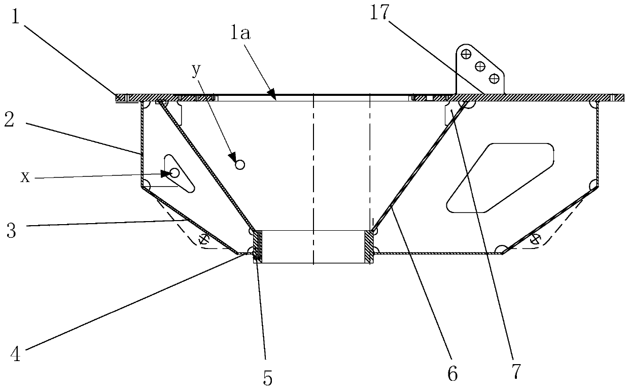 Manufacturing method for conical box body structural member
