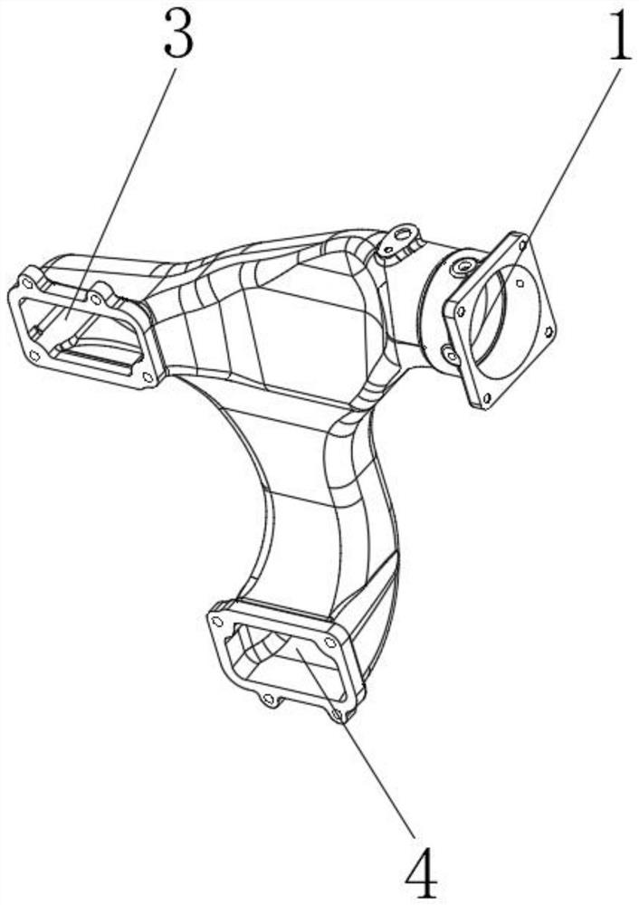 Gas inlet pipe structure of V-shaped engine