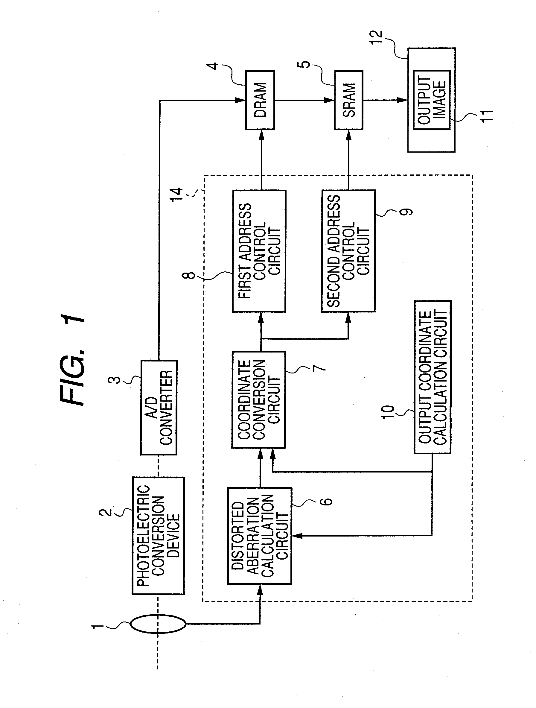 Distorted aberration correction processing apparatus