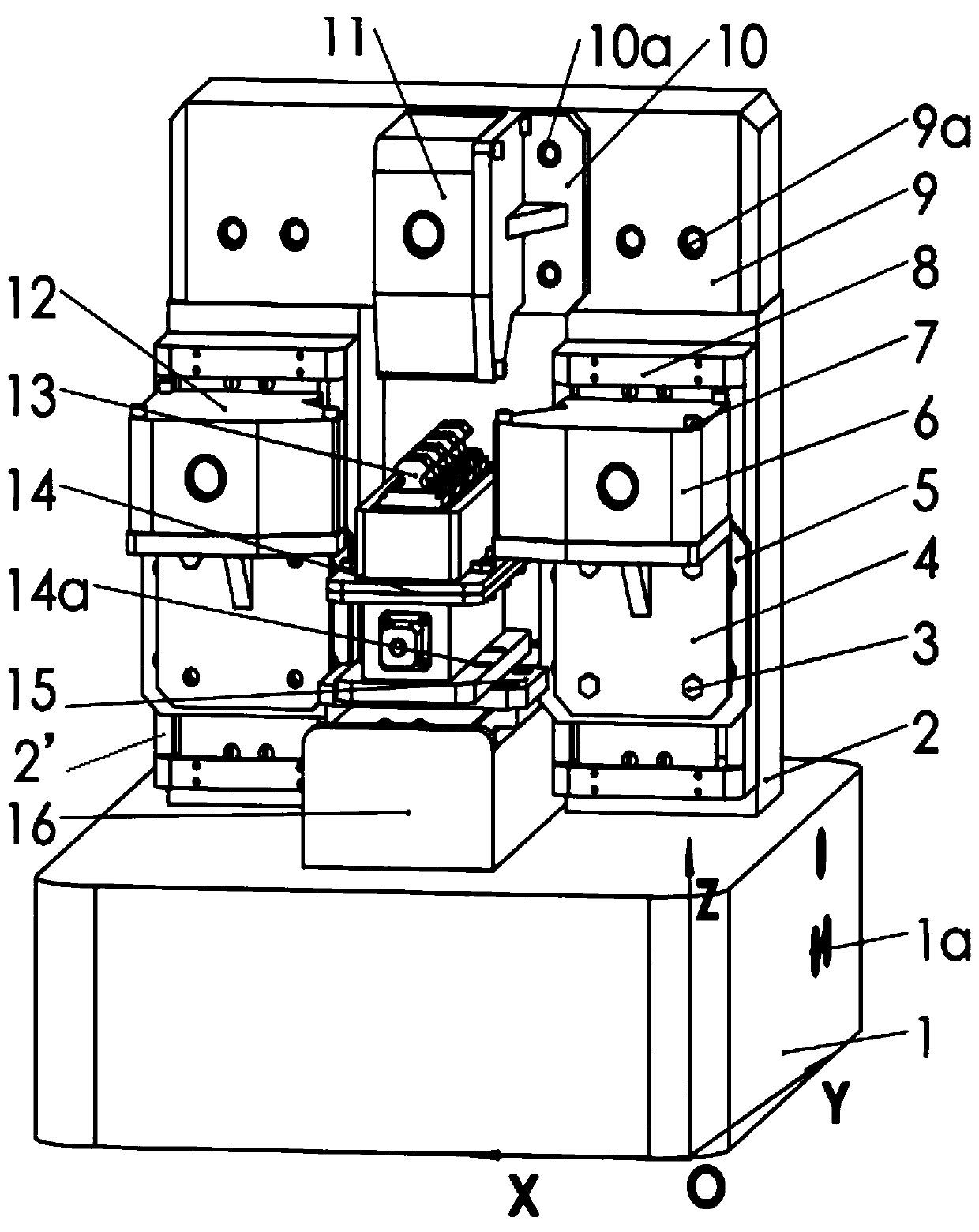 Aviation blade tenon laser scanning measuring machine and measuring method