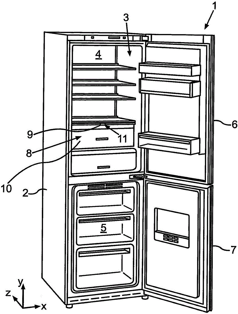 Household refrigeration appliance having oxygen device with detachable container