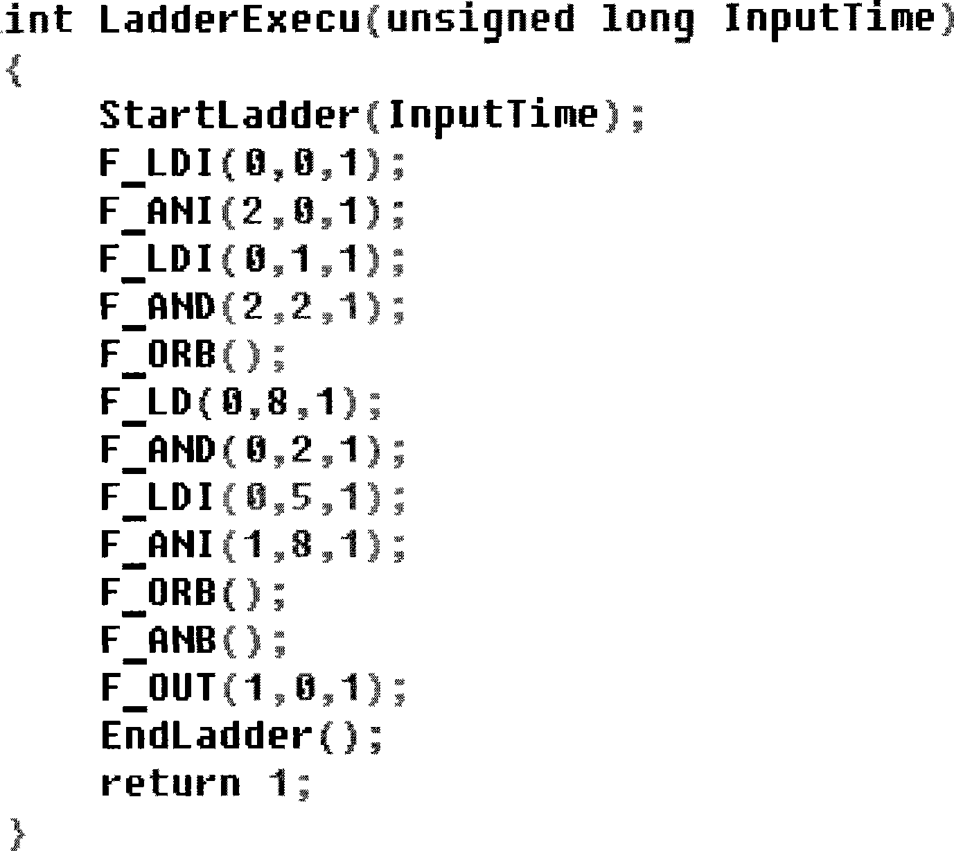 Program mechanical code compiling method for programmable logic controller