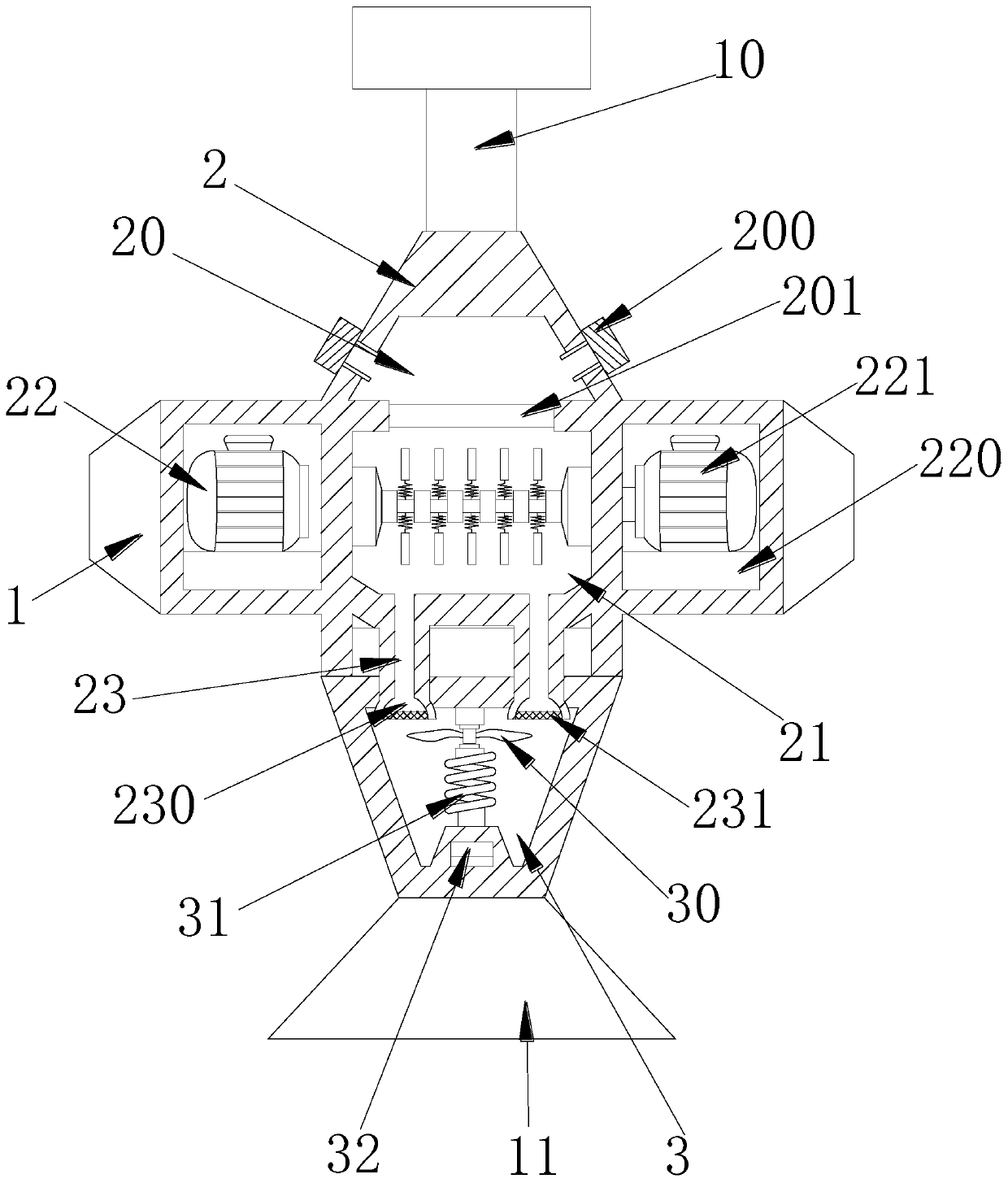 Atomizing and watering device for underground flameproof water bag