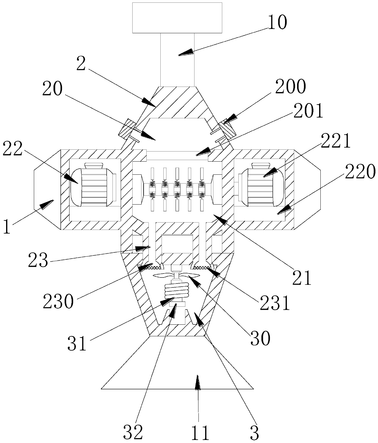 Atomizing and watering device for underground flameproof water bag