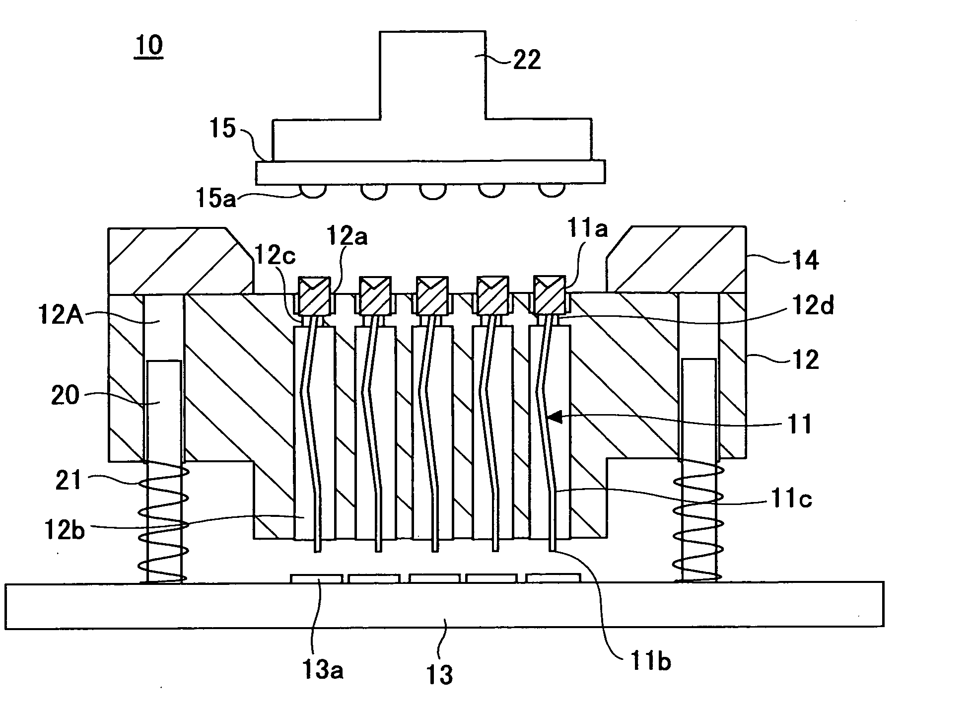 Contactor for electronic parts and a contact method