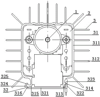 Single phase shaded pole motor with heat sink