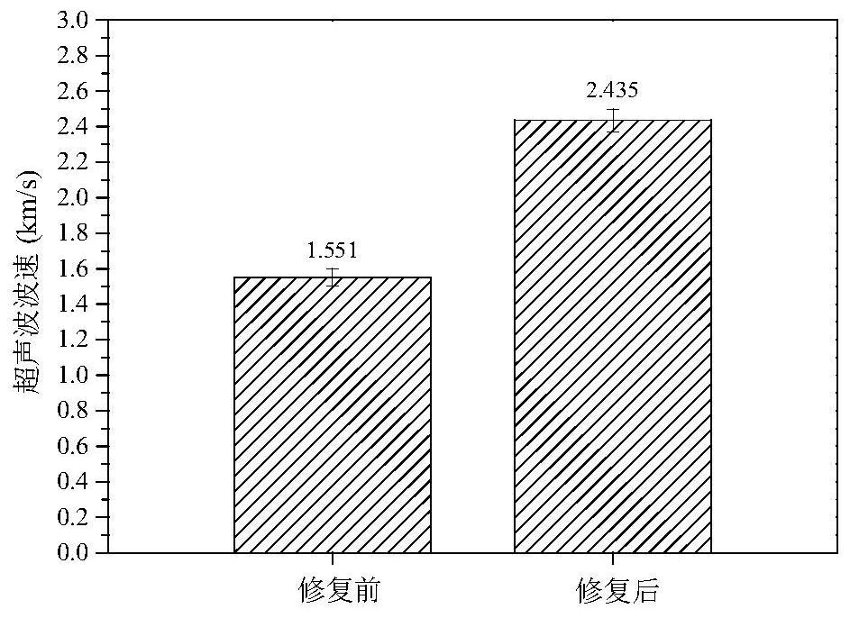 Monitoring and repairing characterization method for self-repairing concrete engineering crack