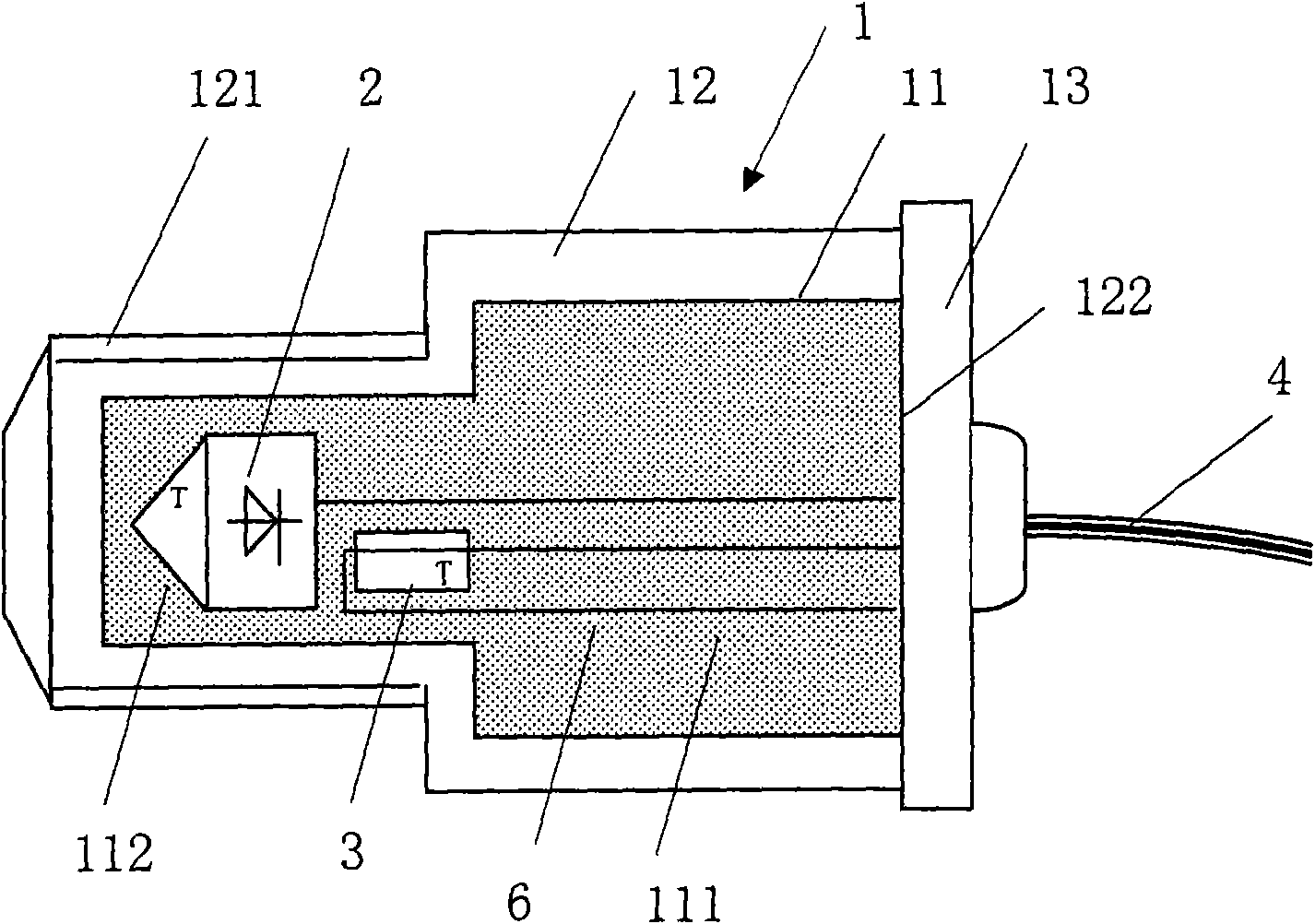 Shaft temperature sensor used for rolling stock and manufacturing method thereof