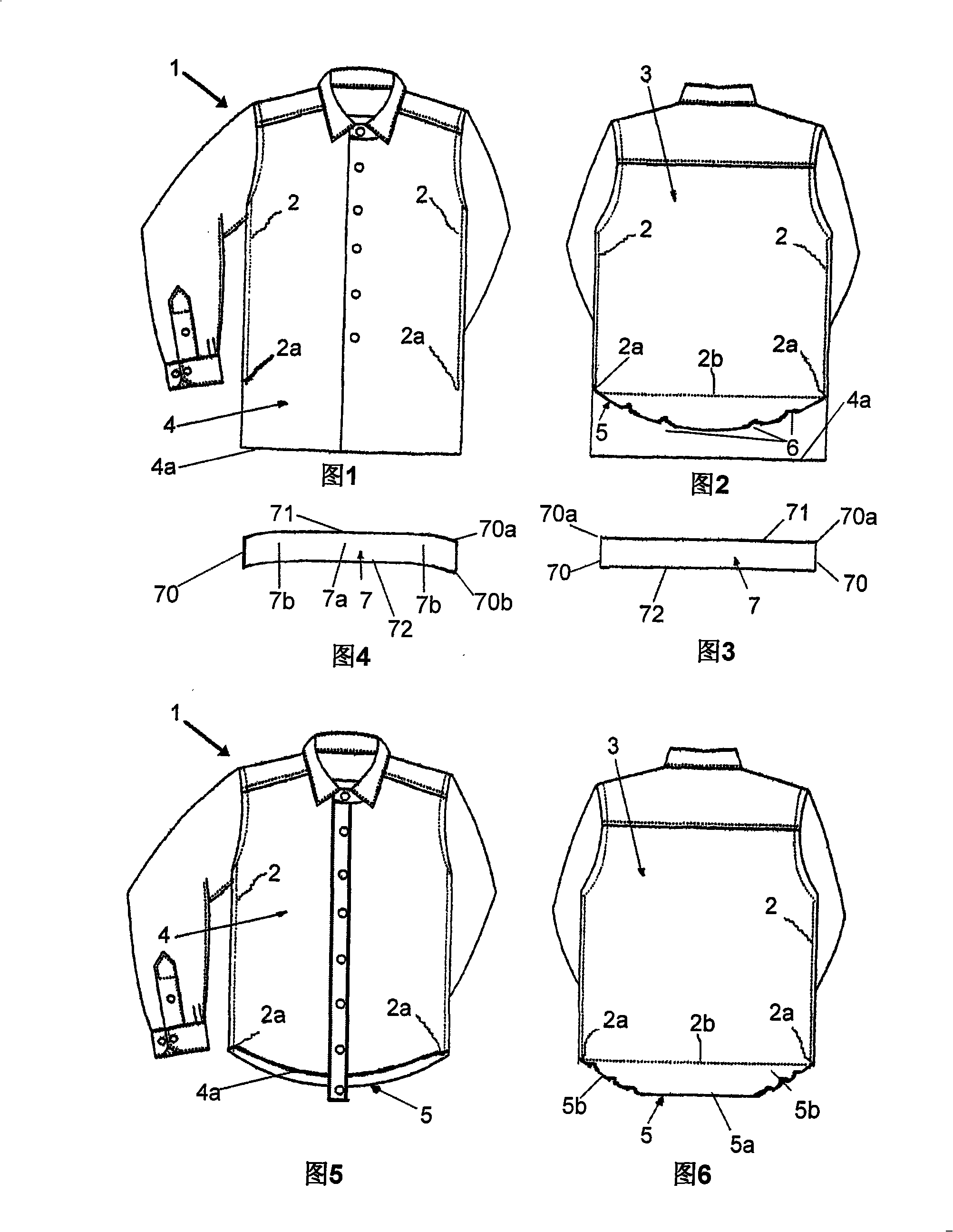 Jacket with front piece and rear piece