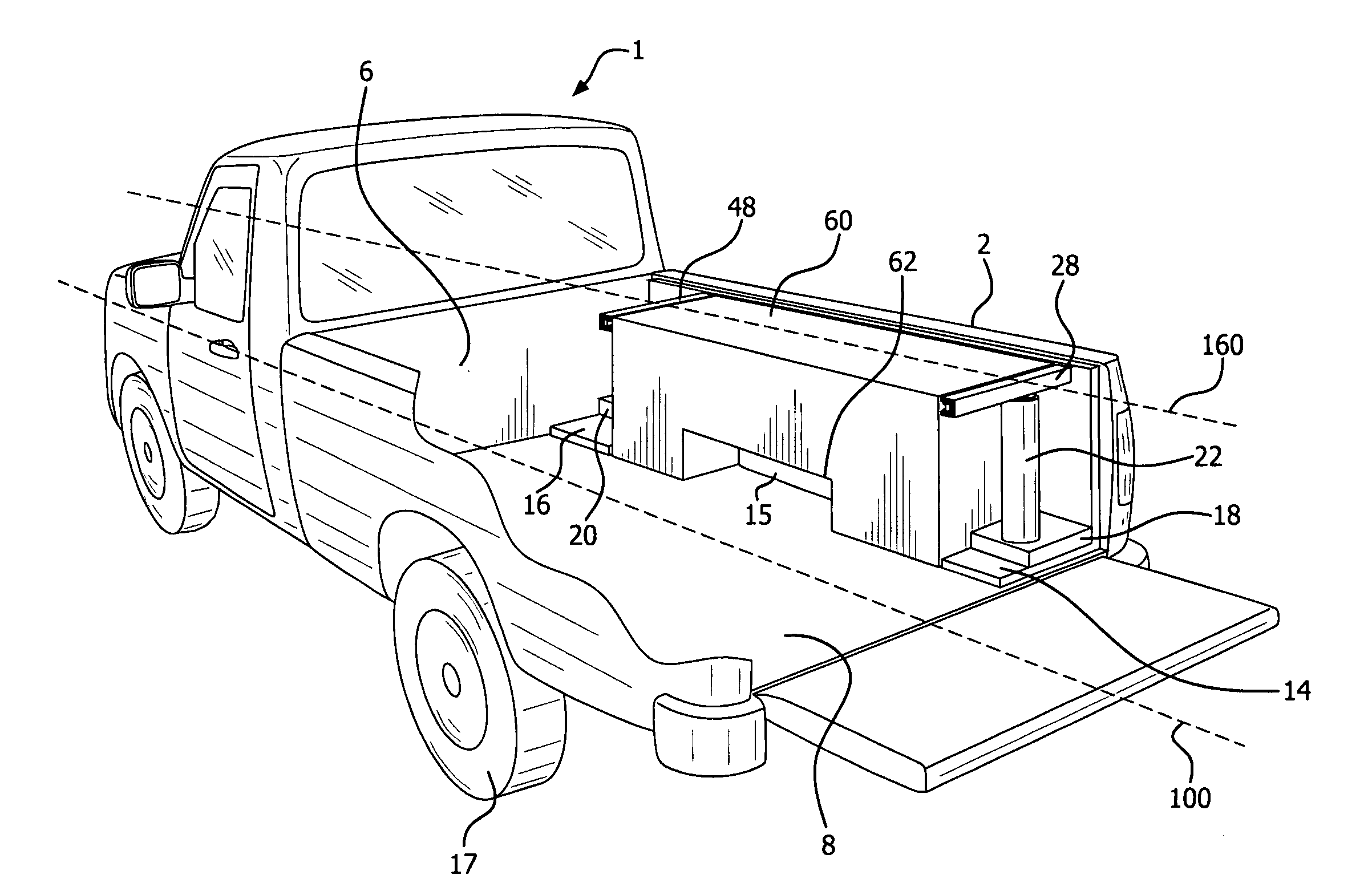 Pick-up truck bed tool box system