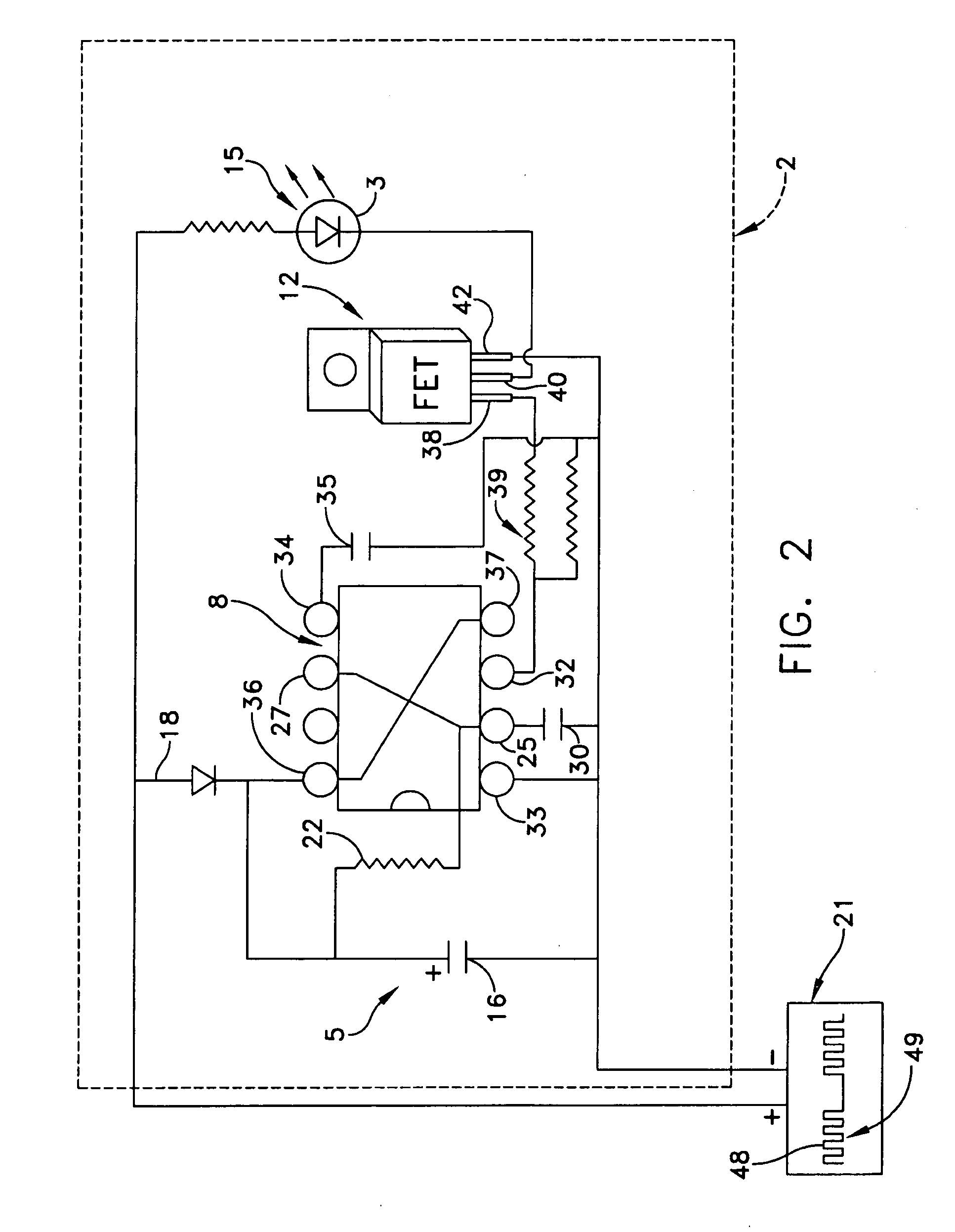 Burst pulse circuit for signal lights and method