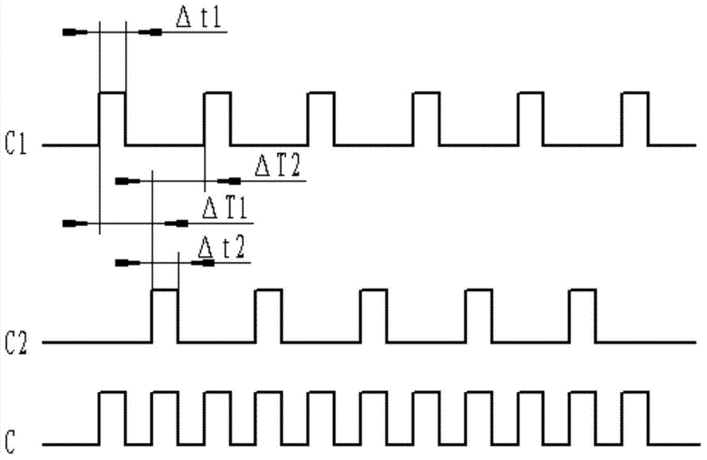 Time-sharing two-path image acquiring device and calibration method thereof