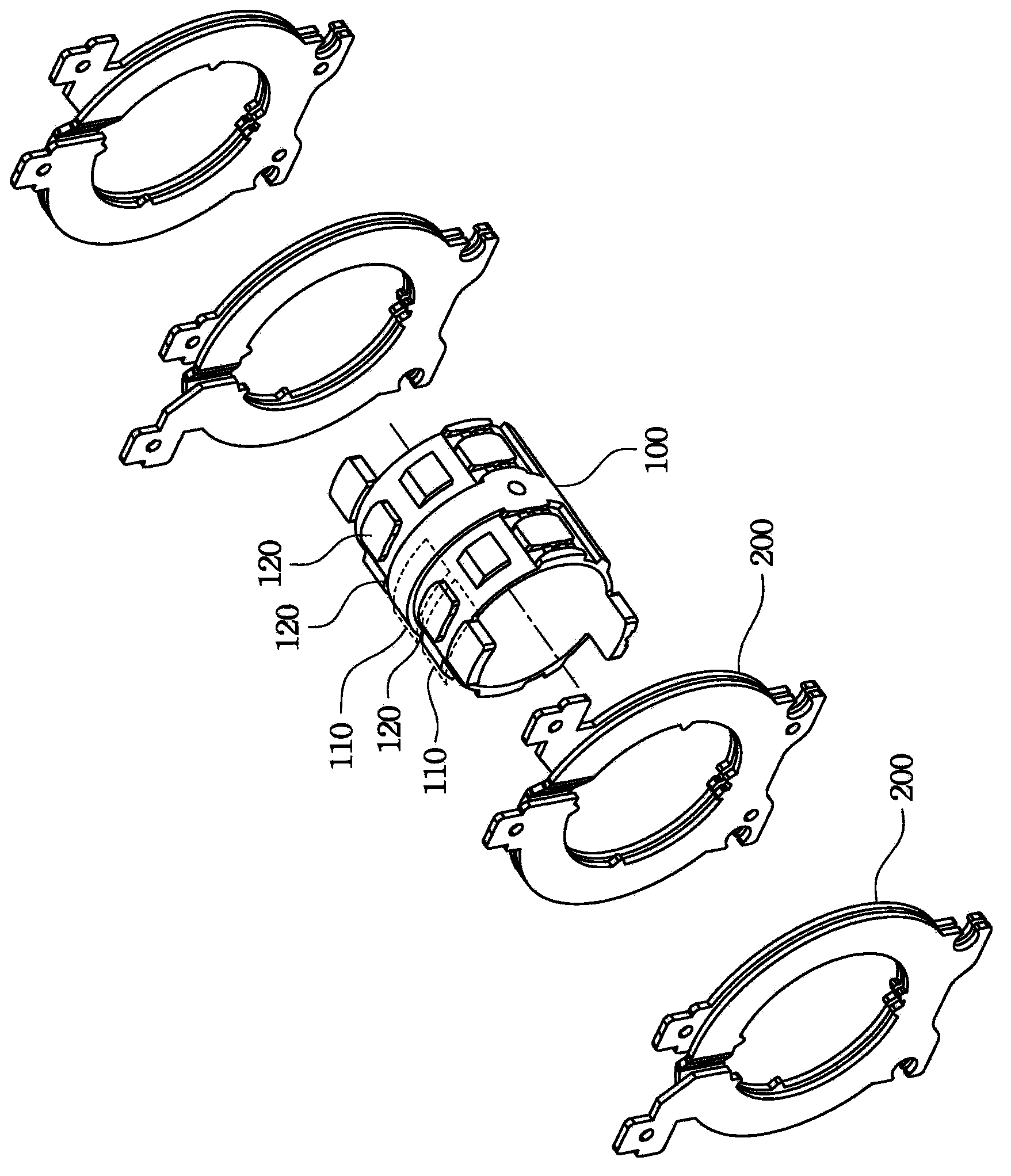 Magnetic assembly and winding frame thereof