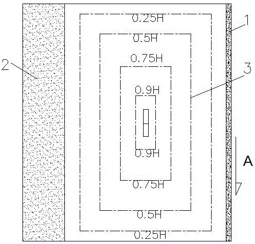 Method for conducting goaf partial filling according to ground surface subsidence characteristics