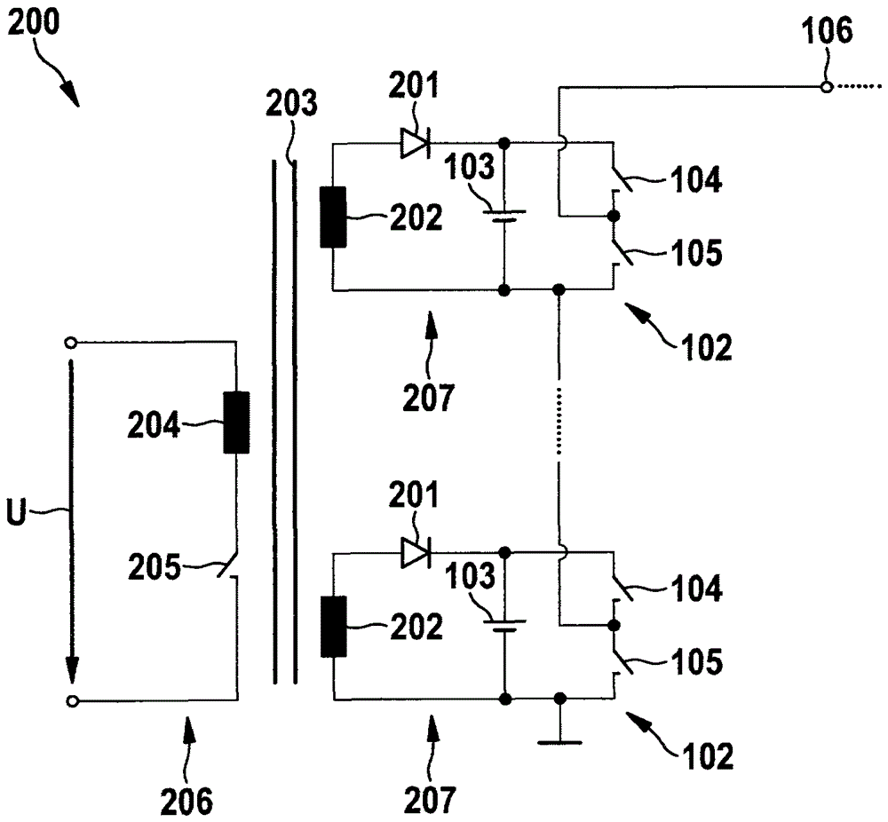Battery with multiple battery modules arranged in multiple battery packs
