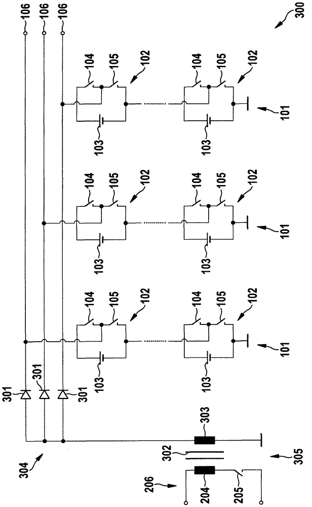 Battery with multiple battery modules arranged in multiple battery packs