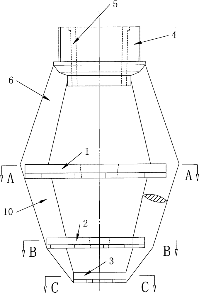 Polygonal counter flow cooling tower