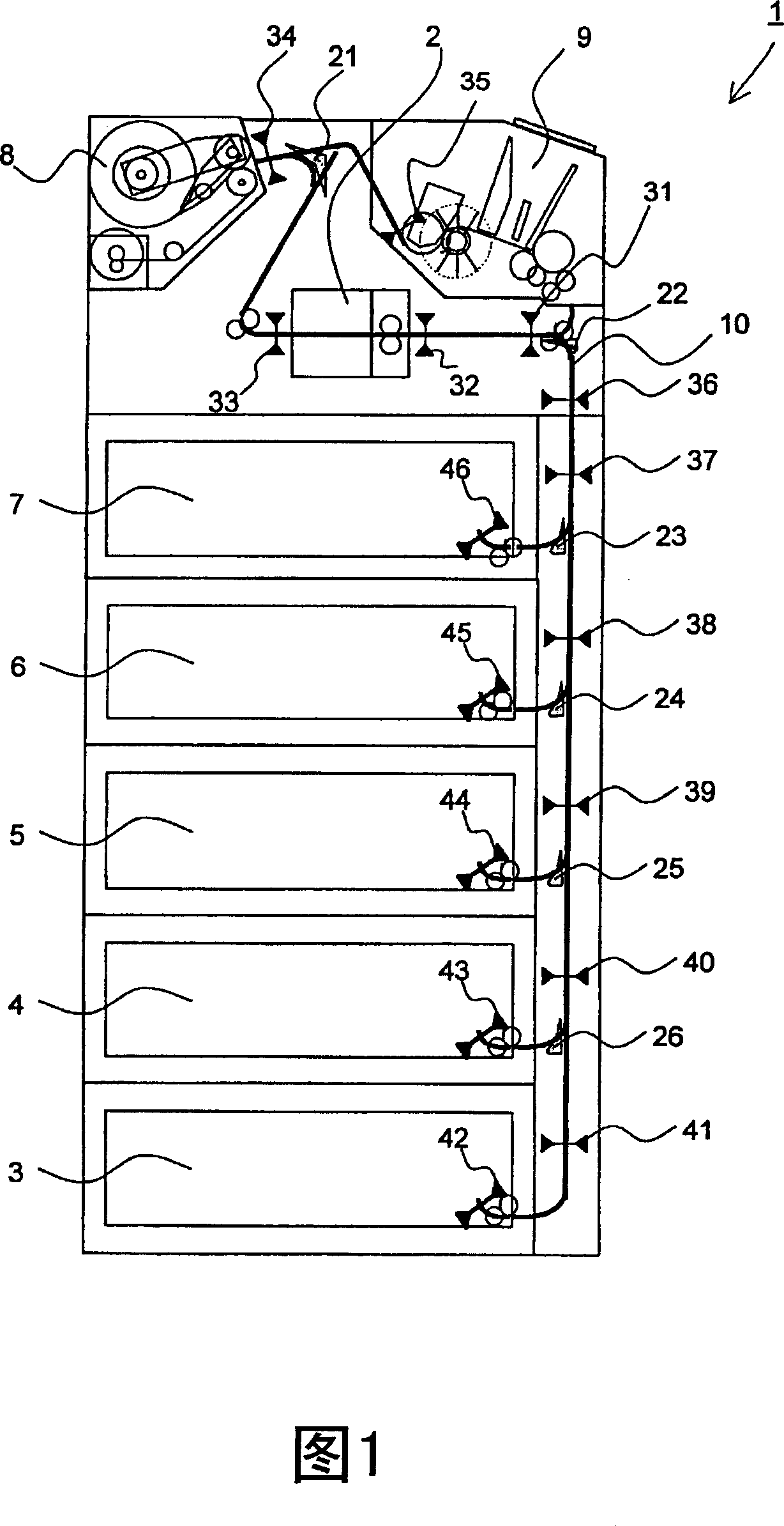 Paper sheet handling machine