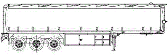 Semi-trailer oil tank truck with aluminum alloy structure