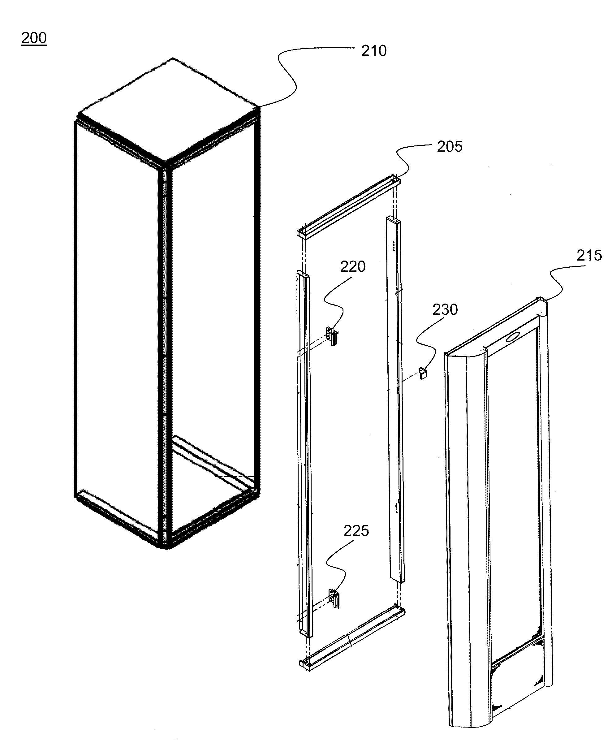 Rear door heat exchanger transition frame