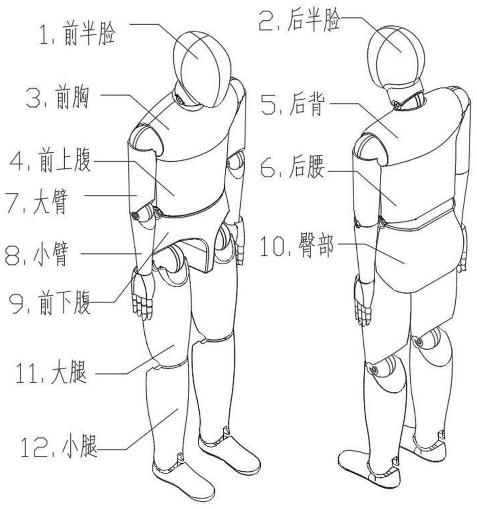 A method for making a body-warming dummy based on a flexible stretchable heating film and a body-warming dummy